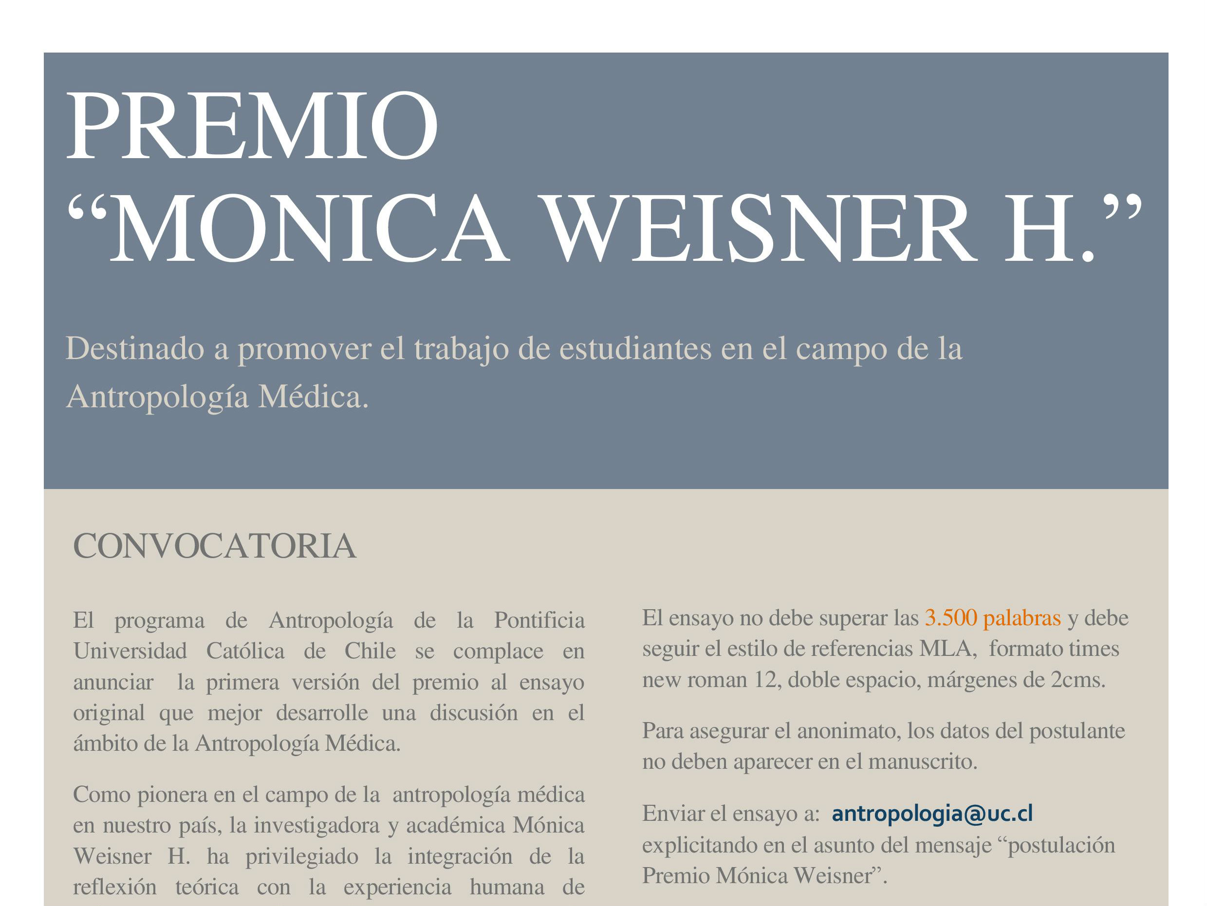 Afiche Convocatoria premio monica weisner 2016 formato web